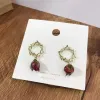 Natural flower jewelry accessories, rose earrings with leaves, irregular flower buds, semi-finished earrings, diy accessories, cross-border Specification image